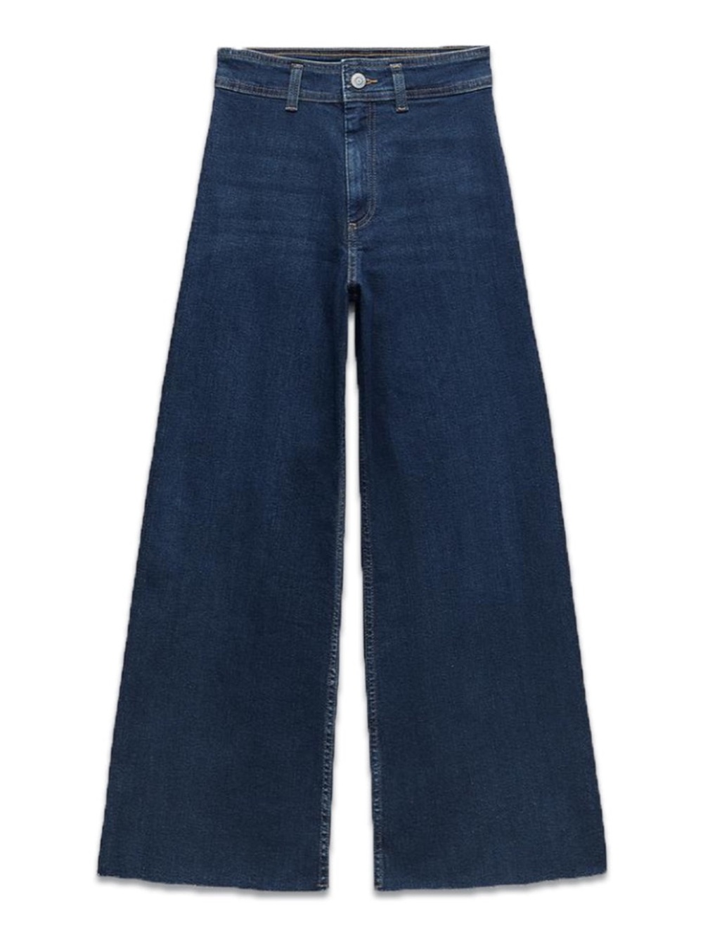 Zara Marine Straight Wide Leg High-Rise Dark Blue Women's Jeans